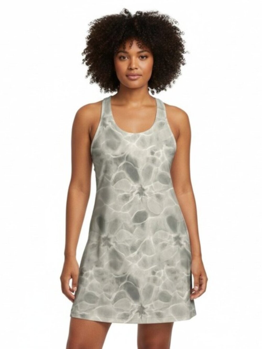 Calia‎ Energize Exercise Aquatic Athletic Dress XXL Halter Built in Shorts Gray